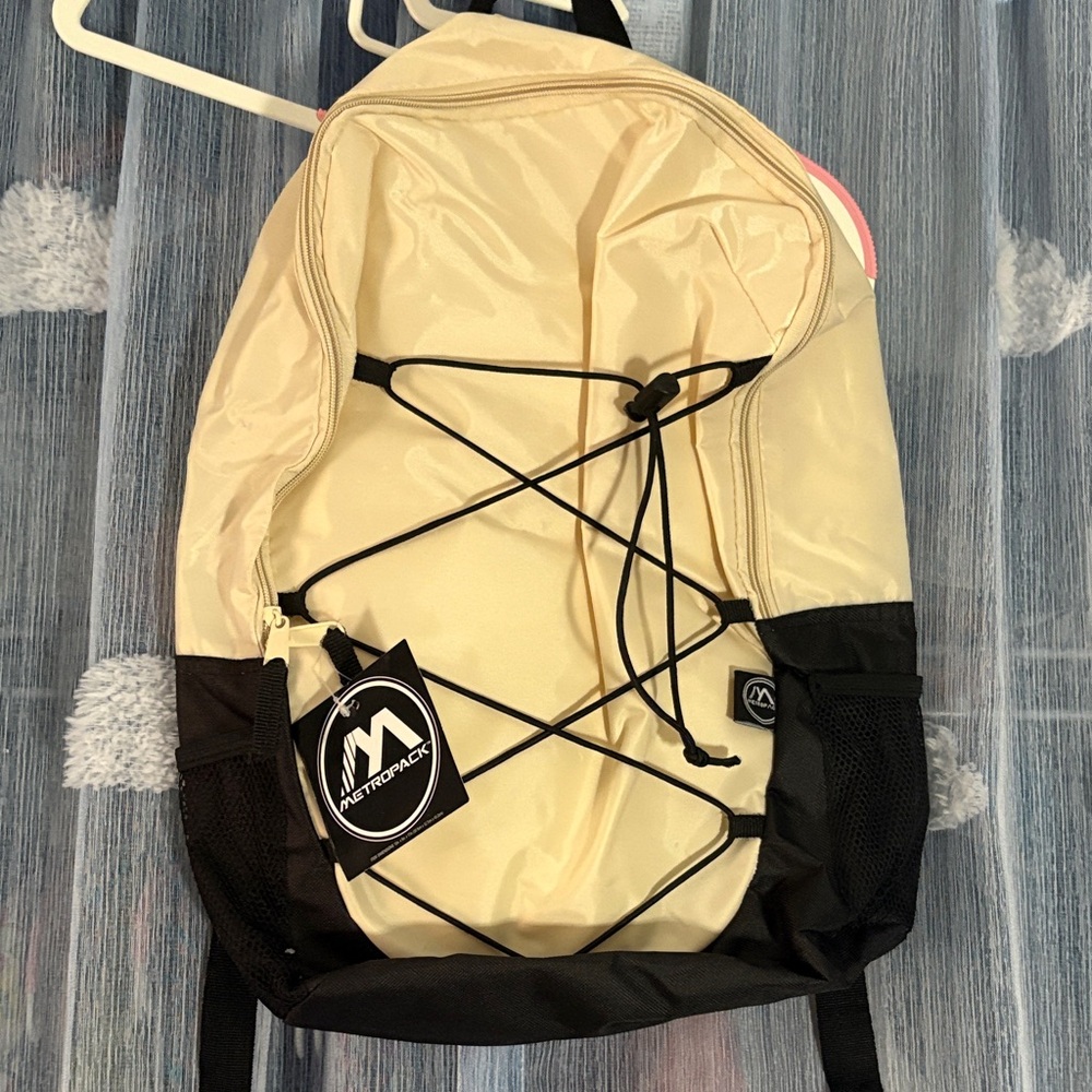 Cream and Black  Backpack